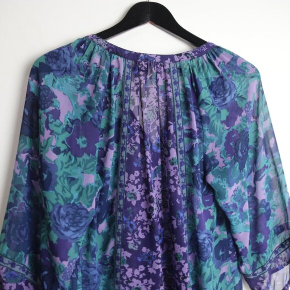 Joie 100% Silk Floral Multicolor Long Sleeve Blouse Size XS - Picture 9 of 9